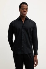 Eton Dress Shirt Black Slim Signature Twill Long Sleeve Button 40 15 3/4