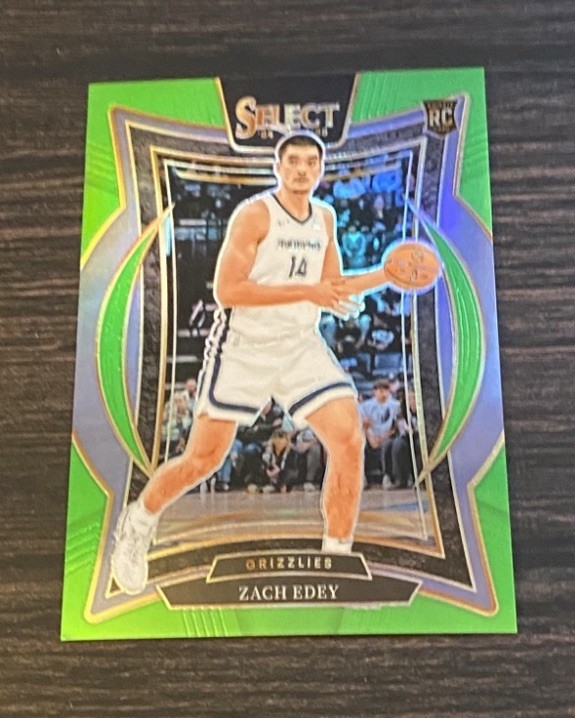 2024-25 Select Zach Edey Concourse Neon Green Prizm /75 #98 Memphis Grizzlies RC
