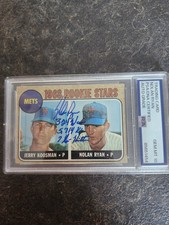 1968 Topps Rookie Nolan Ryan Signed Inscribed PSA 10 Auto SP RC Card# 177. rookie card picture