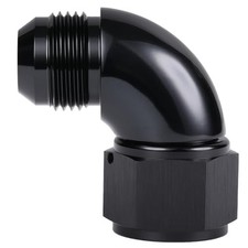 90 Degree Male to Female Swivel Full Flow Fitting 16AN Black - 90 Degree