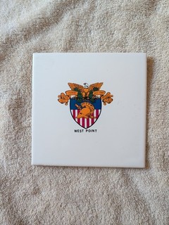 Vintage West Point United States Military Academy Crest Ceramic Tile Trivet 6x6