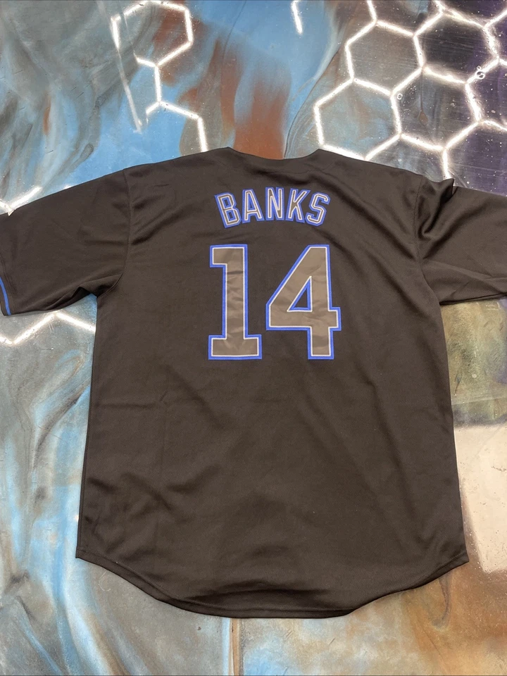 Camiseta negra de los 90 Chicago Cubs Banks #14 Majestic MLB béisbol para hombre 2xl Foto 4 de 4