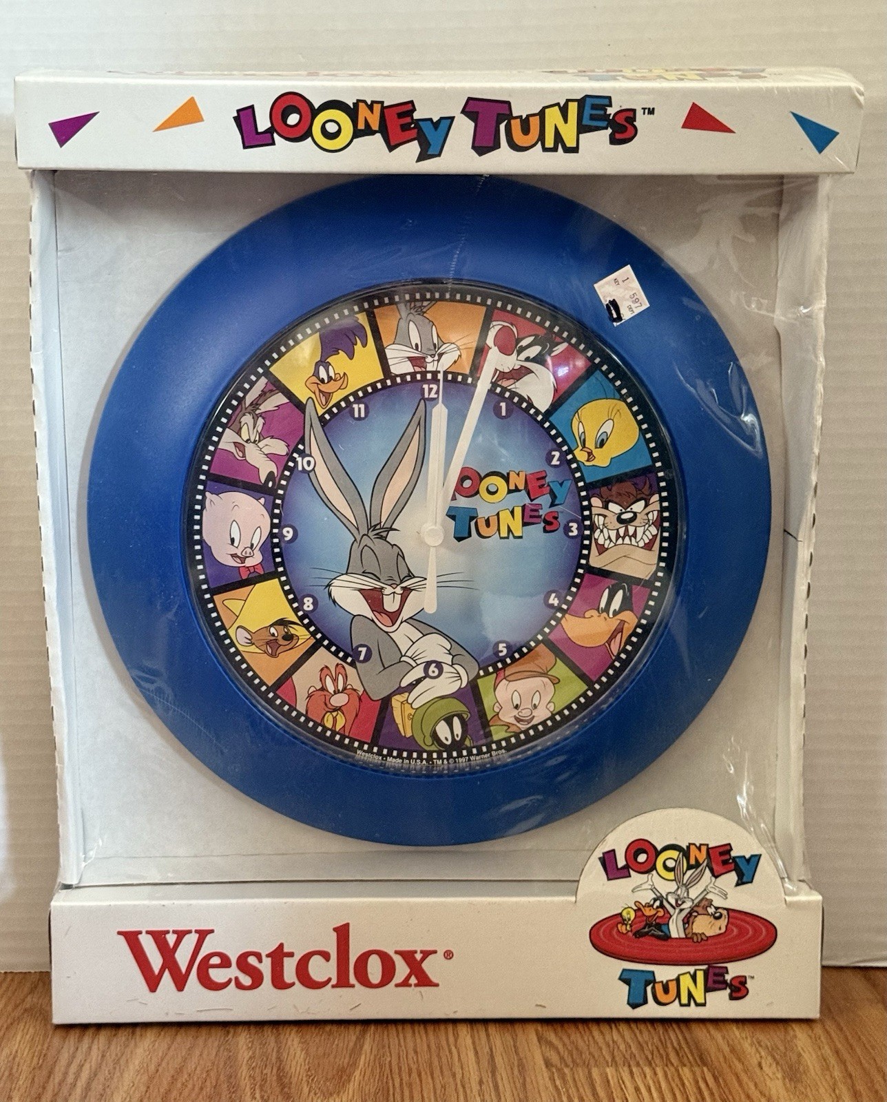 Vintage Looney Tunes Westclox Wall Clock Film Strip Theme Made in USA NEW Sealed
