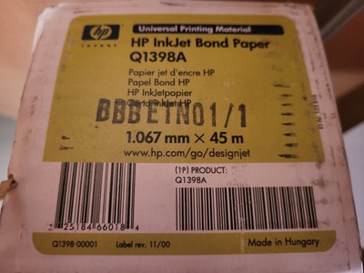 HP InkJet Bond Paper Q1398A Plotterpapier