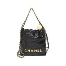 Chanel Chanel 22 Calfskin Shoulder Bag Women Black One Size