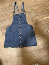 Forever 21 Denim Overall Dress Sz L button front