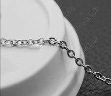 Unisex 18K White Gold Filled Tarnish-Free 16inch 2 mm Cable Chain Necklace J146W