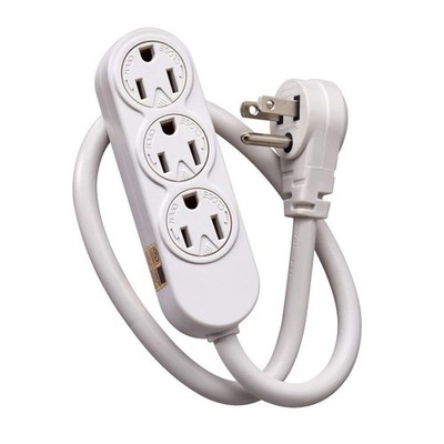 Leviton 3-Outlet Power Strip for Use Inside Structured Media Center, White 