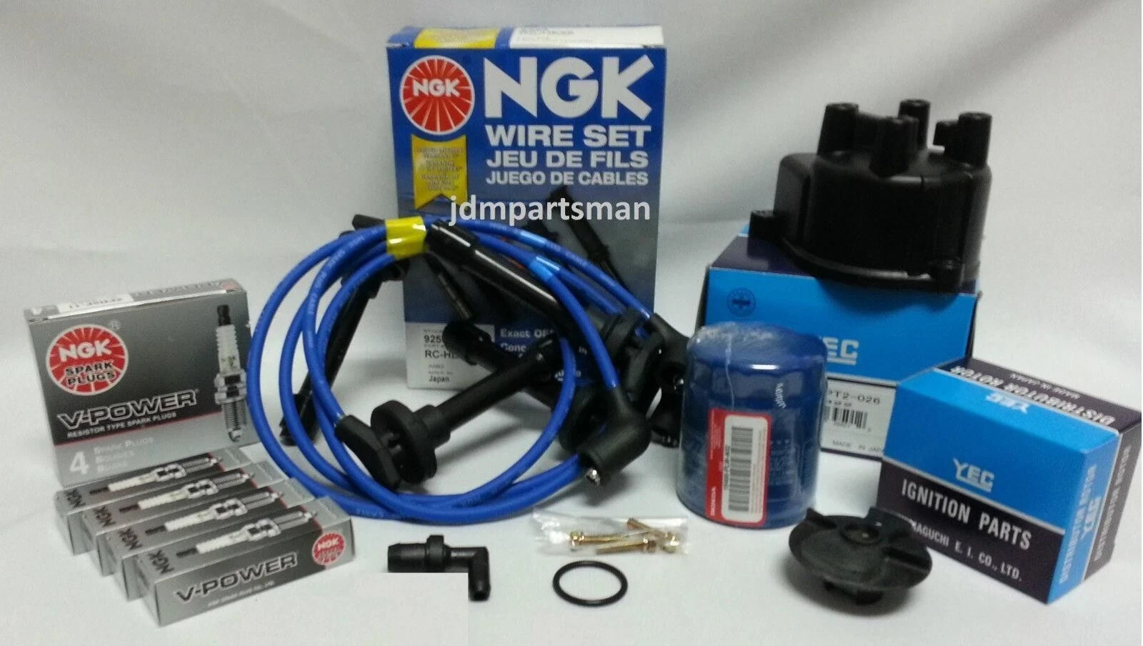 Cap-Rotor-NGK Wires-Spark Plug-PCV Kit For Honda Civic EG EK CX DX LX 1.6L