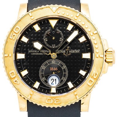 Ulysse Nardin Maxi Marine Diver Havana 266-33 w/box Auto YG Black