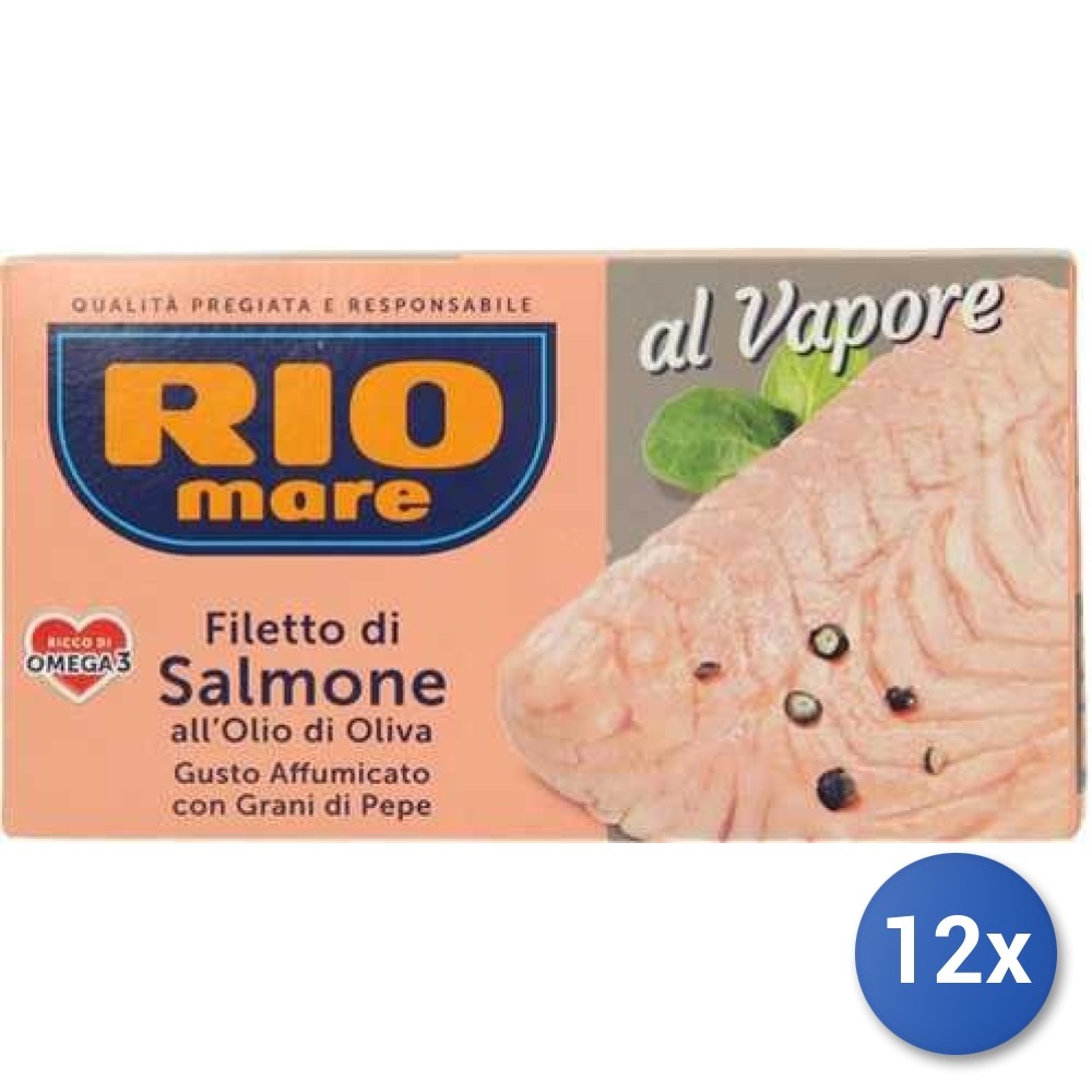 12X Multipack Rio Mare Smoked Salmon + Pepper Grains 150G
