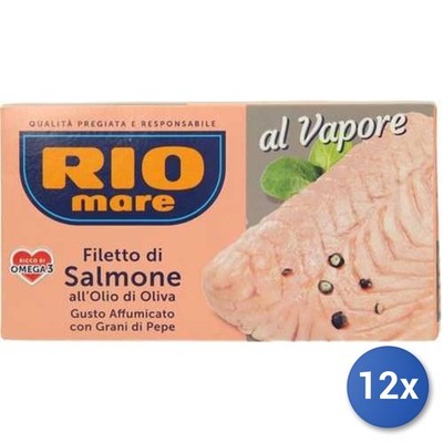 12X Multipack Rio Mare Geräucherter Lachs + Pfefferkörner 150G