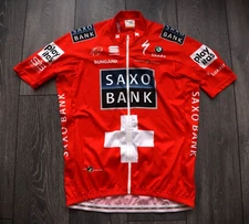 SPORTFUL CYCLING JERSEY MENS 2XL RED PRO TEAM SAXO BANK SHORT SLEEVE XXL ADULT