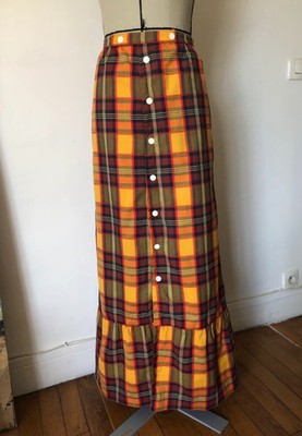 Langer Rock mit Rüschen Courrèges Hyperbole, Madras