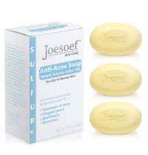 Joesoef Anti-Acne Soap, Natural Volcanic Sulfur 10 , for Oily to Normal Skin, 3.
