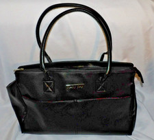 MARY KAY Large Black FAUX-LEATHER Purse TOTE Handbag 17x6x11 Satchel 25" Handles