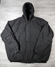 Blue Mountain Mens Duck Canvas Quilt-Lined Hooded Insulated Jacket Size 5XL Coat