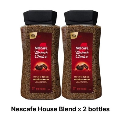 2 X Nescafe Taster's Choice Instant Coffee House Blend 210 CUPS Each Jar 1/2027