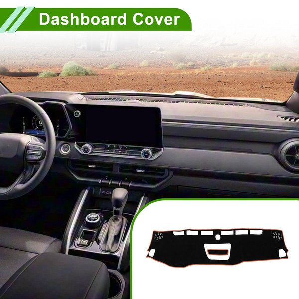 Dashboard-Abdeckung FüR Chevrolet Colorado 15-22 Schwarz Orange 1 Stk-image