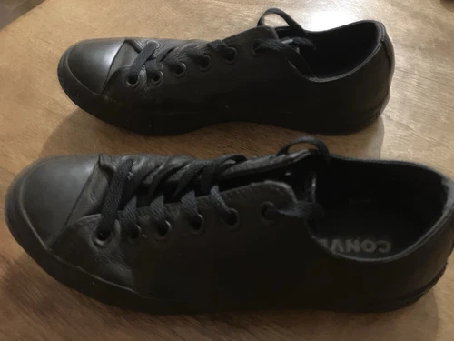 Converse all star pelle di bue nere taglia 5 5 uk