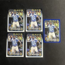 Christian Bethancourt 5 Cards Rays 1 BLUE BORDER & 4 BASE 2024 TOPPS SERIES 1