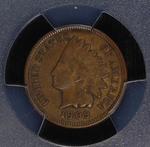 Indian Head Cent. 1909 PCGS AU Environmental Details. Lot # 9064-476-3714