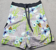 Ocean Pacific Board Shorts Mens Medium Multi Hawaiian Polyester Thermal Lined