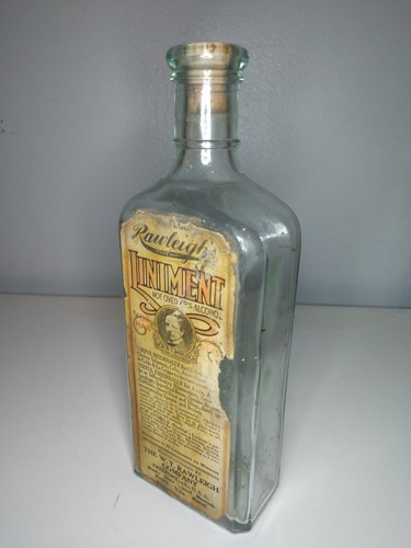 Antique Labeled Aqua Rawleigh's Liniment Medicine Bottle - 第 3/5 張圖片