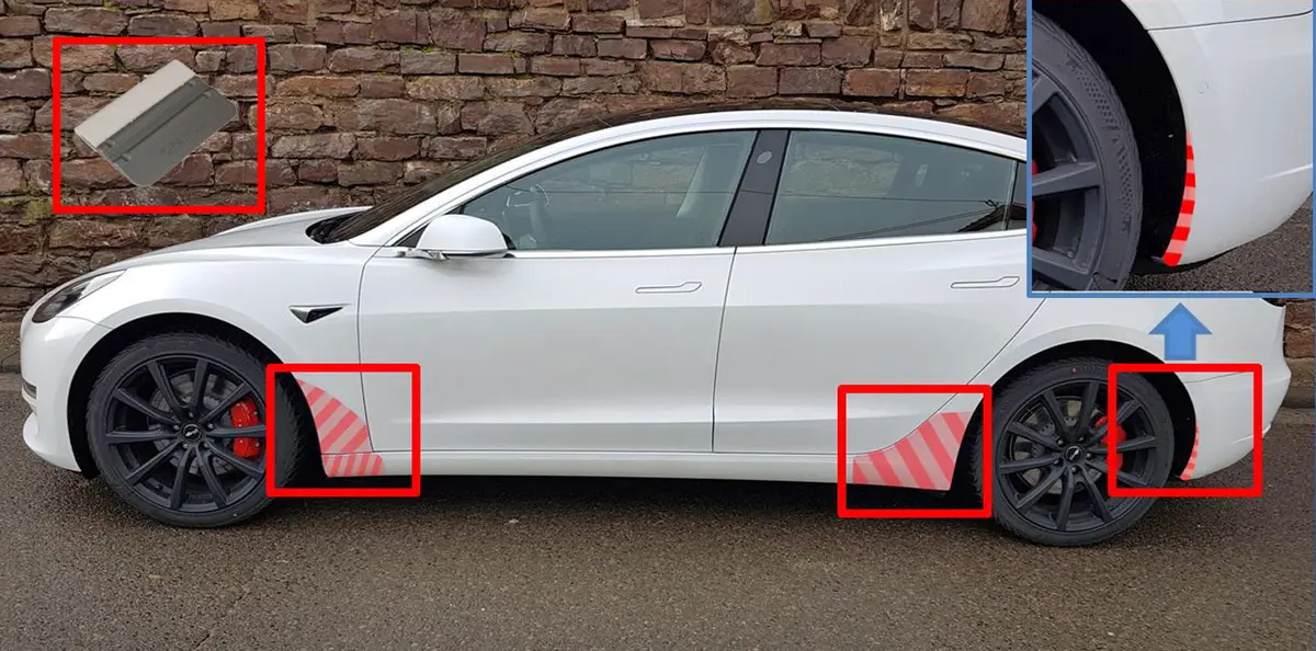 Tesla Model 3 Transparente Schutzfolie SET 2 (Komplettset inkl
