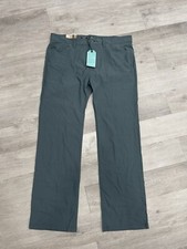 Prana Brion Pant II Standard Fit Straight Leg Hiking Pants Grey Blue Men 42/36