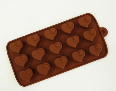  15 Zellen Herz Wirbel Schokoladenbox Süßigkeiten Silikon Backform Kuchen Wachs Schmelzen