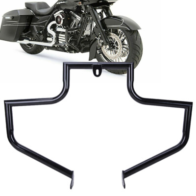 Black Mustache Engine Guard For Harley Softail 2000-2017 - Highway Crash Bar, Matte Finish 8 thumbnail image