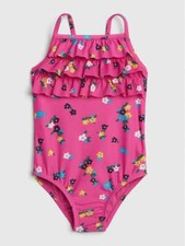 Baby Gap Girl's Pink Flower One Piece Swimsuit Size 4 Years 