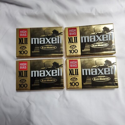 Lot Of 4 Sealed Maxell XLII High Bias Cassette Tape 100 Minutes