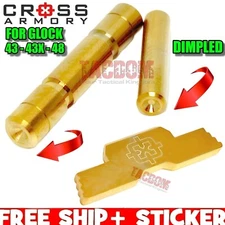 Cross Armory GOLD for GL0CK 43 43X 48 DIMPLE Pins & SLIDE LOCK "Take Down Lever