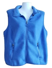 L.L. Bean Periwinkle Blue Full Zip Polartec Fleece Vest Women's Size Medium