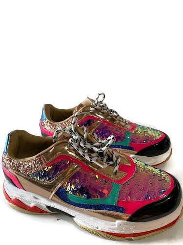 multicolor sequin sneakers
