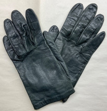 Vintage Small Black Leather Kid Child Gloves NEED SMALL STITCHING REPAIR