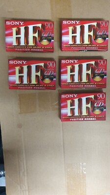 Set 5 x Audiokassette SONY HF 90 NEU und originalverpackt 