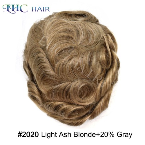 Thin Skin Mens Toupee Human Hair Replacement System V-looped 0.06mm PU Hairpiece - 第 82/86 張圖片