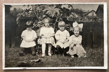 Vintage RPPC Cute Young Girls Posing Dresses Folsom Studio Canton Oh