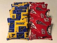 ST LOUIS CARDINALS  BLUES CORNHOLE BEAN BAGS 8 REGULATION CORN HOLE TOSS GAME