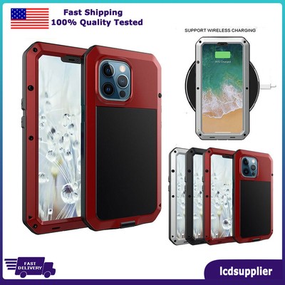For iPhone 15 Pro Max 14 13 Mini 7 SE 3rd Shockproof Aluminum Gorilla Glass Case