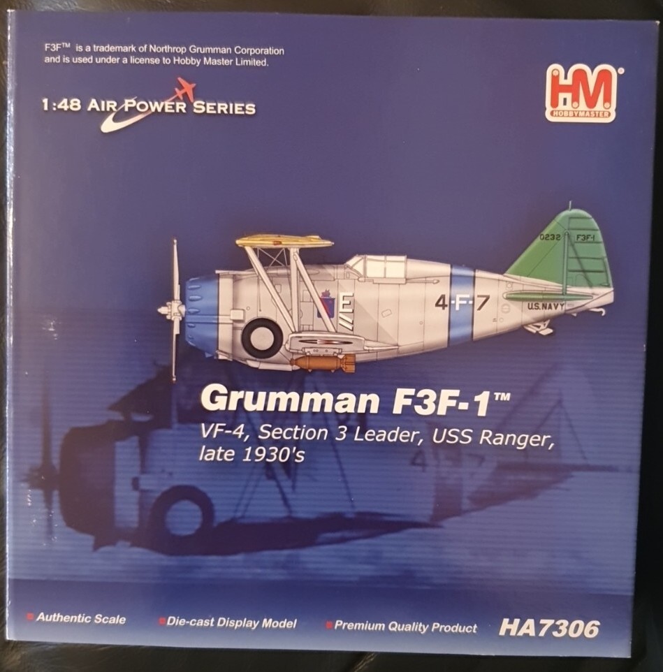 Hobbymaster Aviation Grumman F3F-1 VF-4 Section 3 Leader USS Ranger 1930s HA7306