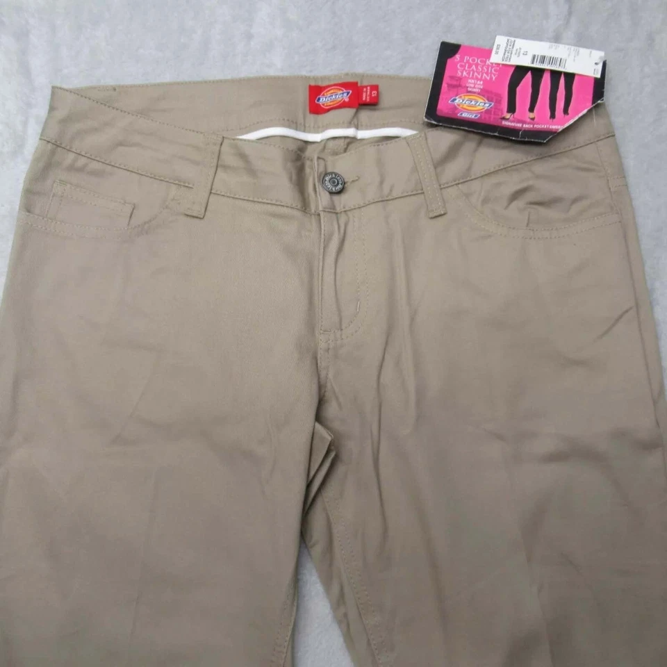 Pantalón Dickies Caqui Niñas 13 Elástico Clásico Ajustado Junior tiro bajo 5 Bolsillos 33x32 Foto 3 de 4