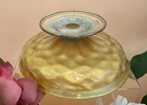 LC TIFFANY FAVRILE, ART GLASS BOWL IN IRIDESCENT GOLD - Picture 9 of 13