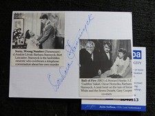 BARBARA STANWYCK signed autograph 4x6 Autographed index card ACOA COA BARBARA STANWYCK signed autograph 4x6 Autographed index card ACOA COA