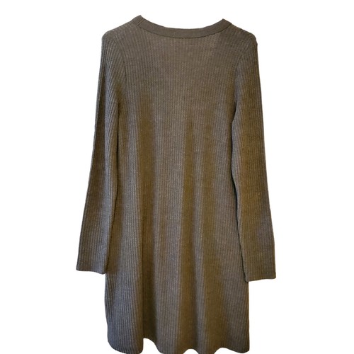 American Eagle Long Sleeve Viscose Blend Green Button Front Sweater Dress Size L - Picture 3 of 10