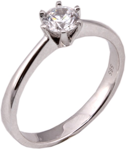 Damenring Ring SolitäR Brillant 0.40 Carat W/Si WeißGold 585 14Kt Krappenfassung-image