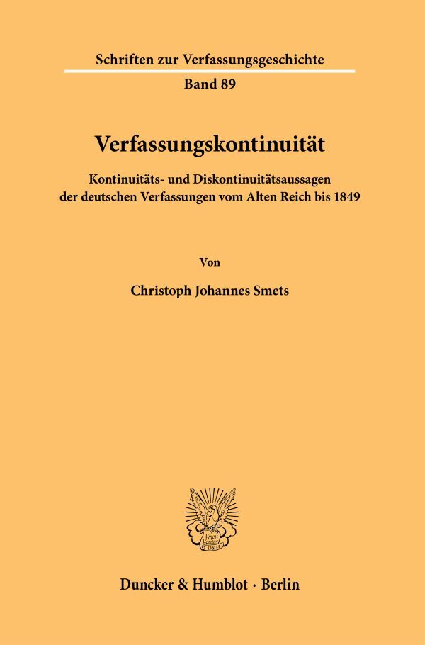 Thumbnail - Christoph Johannes Smets / Verfassungskontinuität.